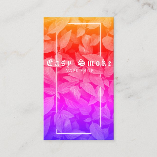 Vape Shop Green Rainbow Leafs Carte de visite de f (Devant)