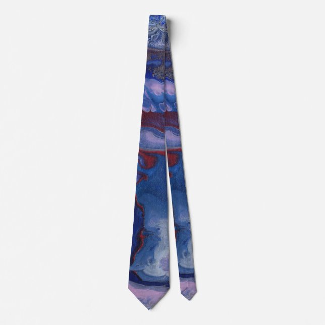 Vape Vibrant Abstrait Cravate Violette (Devant)