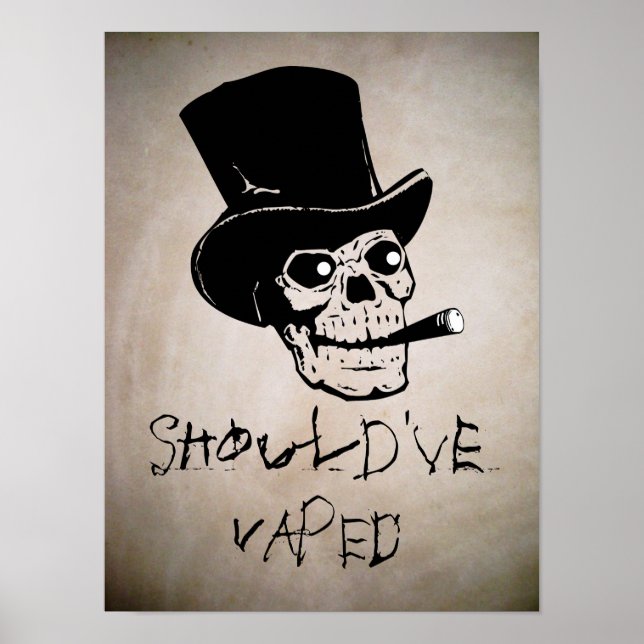 Vaped Skull Fumer Poster de haute qualité (Devant)