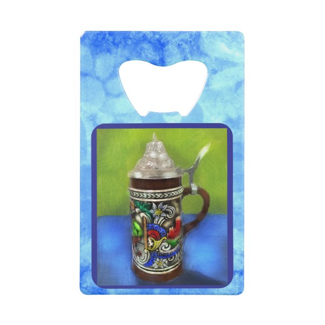 Vapeur de bière allemande à charnière bleu vert (Devant)