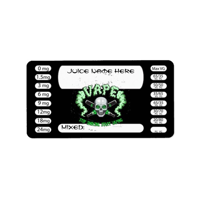 Vapeur | do-it-yourself Étiquette de jus électroni (Devant)