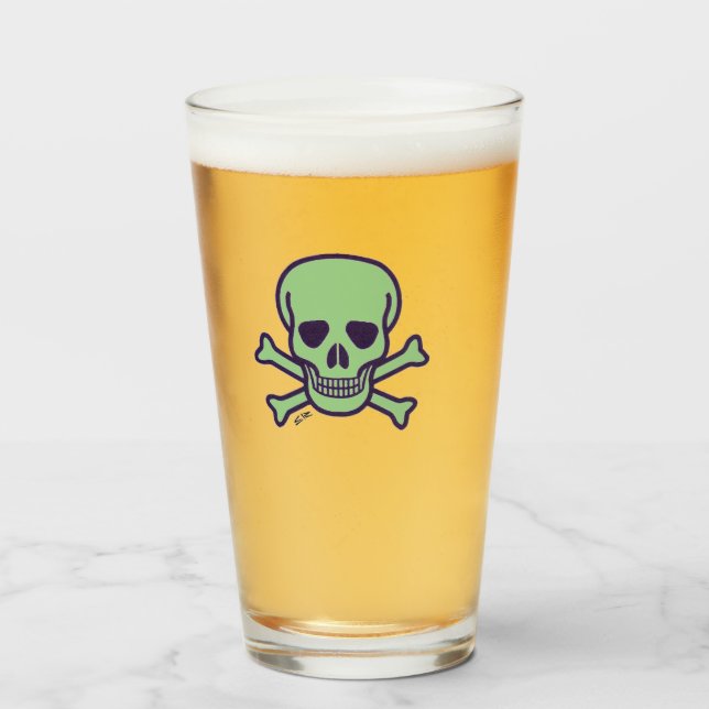Vaporisateur en verre crâne vert (Devant (rempli))