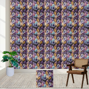 Variété de Geode Crystal Gemstone Motif Carreau