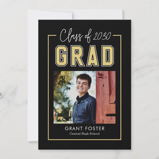 Varsity Pride Editable Color Graduation Invitation (Devant)