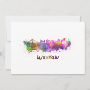 Varsovie skyline in watercolor