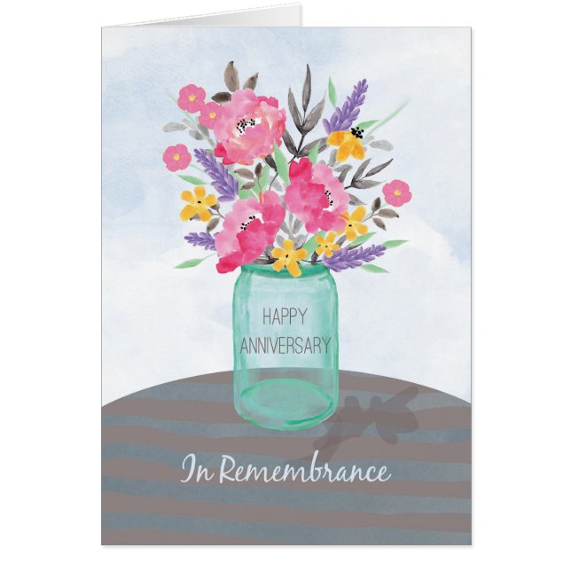 Vase à fleurs en pot pour anniversaire en souvenir (Devant)