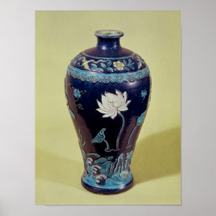 Vase à Ming avec la décoration de trois couleurs