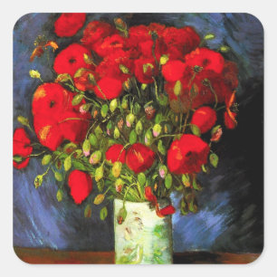 Vase à Van Gogh avec les autocollants rouges de