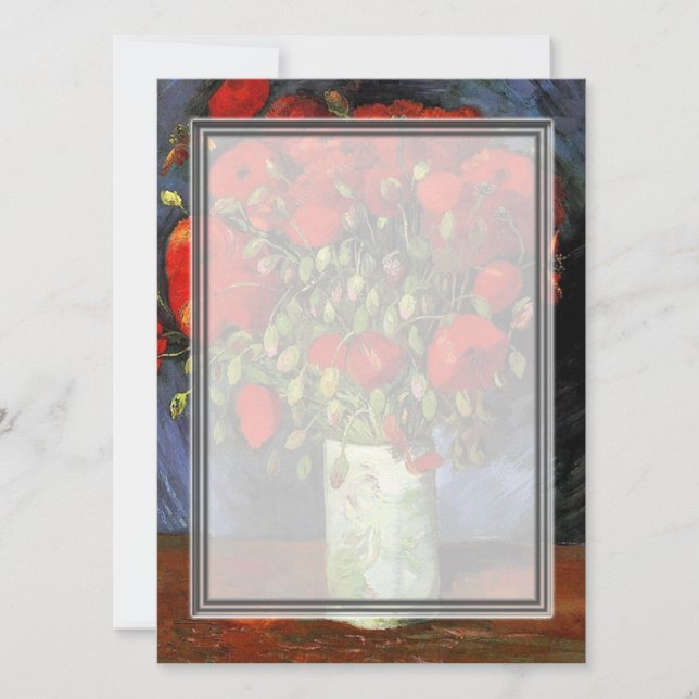 Vase aux Coquelicots Rouges Vincent van Gogh. (Devant)