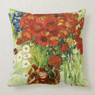 Vase avec Cornflowers et Coussin de Poppies