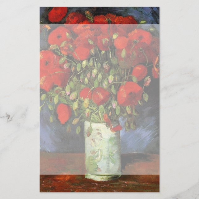 Vase avec des pavots rouges par Vincent van Gogh (Devant)