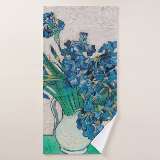 Vase avec Irises, Van Gogh (Serviette de bain)