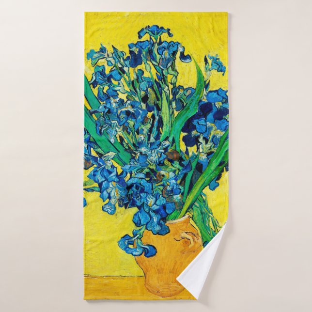 Vase avec Irises, Van Gogh (Serviette de bain)