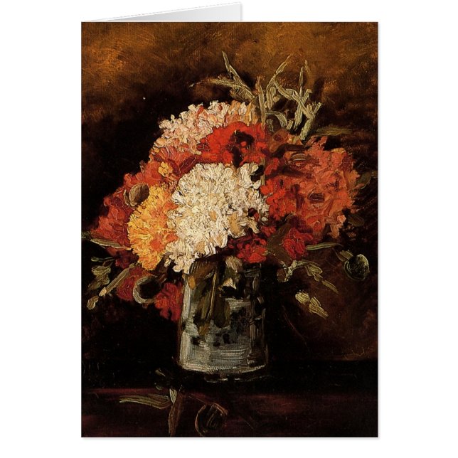 Vase avec oeillets par Vincent van Gogh (Devant)
