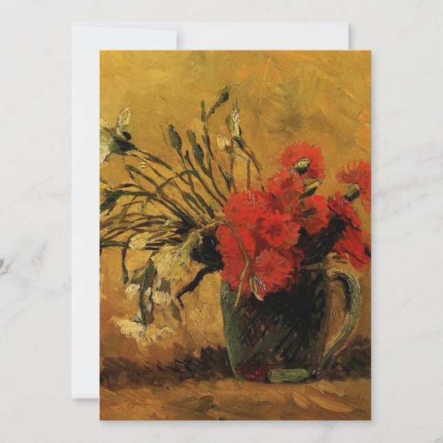 vase avec oeillets rouges et blancs, van Gogh (Devant)