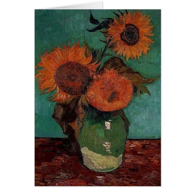 Vase avec trois tournesols, Vincent van Gogh (Devant)