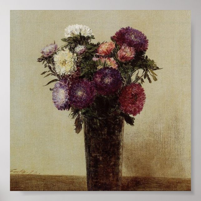 Vase de fleurs Poster de Fantin-Latour (Devant)