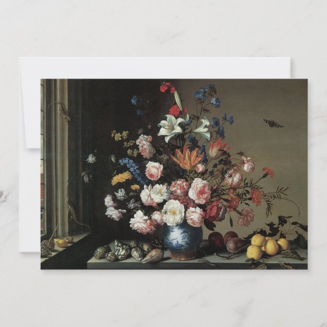 Vase de fleurs près d'une fenêtre, Balthasar van d (Devant)