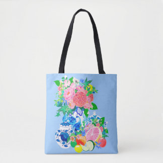 Vase de la Chinoiserie Peacock avec Sac à Fleurs