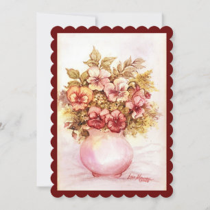 Vase de Pansies Carte de vacances plat