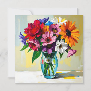 Vase de style Impasto aux fleurs colorées