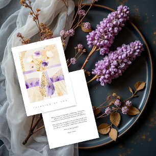 Vase de sympathie floral élégant violet et doré