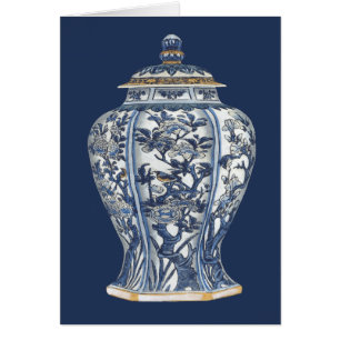 Vase en porcelaine bleue et blanche de Vision Stud