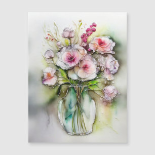 Vase en verre avec fleurs