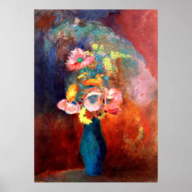 Vase éthérée de fleurs, tableau d'Odilon Redon (Devant)