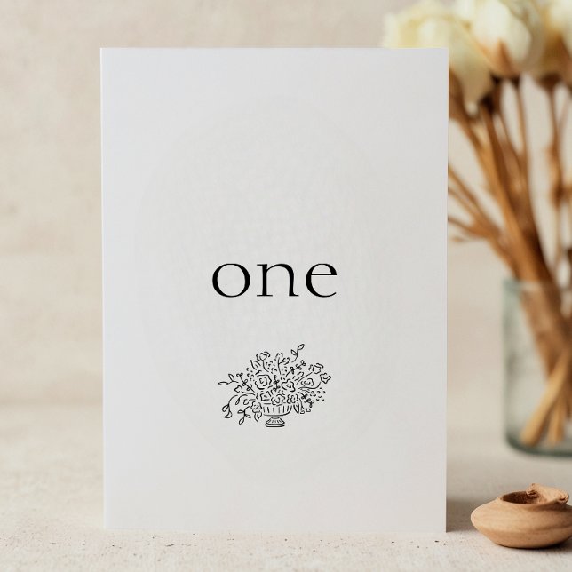 Vase floral simple à main tiré Numéro de table du  (Créateur téléchargé)