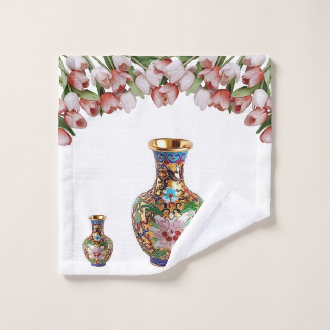 Vase Florale - Ensemble de serviettes de bain vict (Gant de toilette)