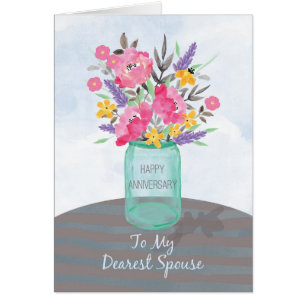 Vase Jar avec fleurs pour l'anniversaire du conjoi