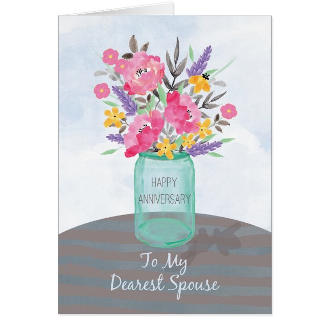 Vase Jar avec fleurs pour l'anniversaire du conjoi (Devant)