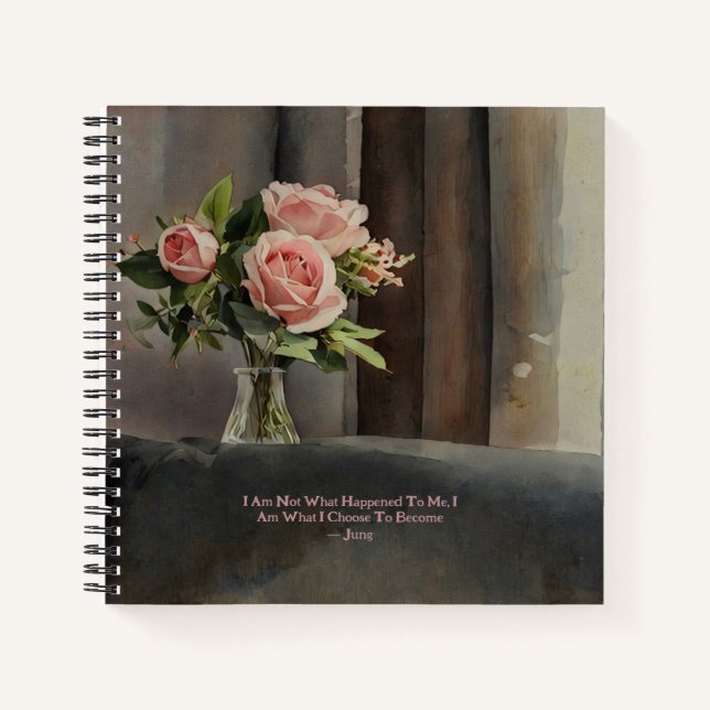Vase rose Vase Carl Jung Citation Journal (Devant)