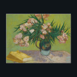 Vase w Oleanders & Livres par Van Gogh Carte posta<br><div class="desc">Van Gogh - une célébration des Maîtres d'Art</div>