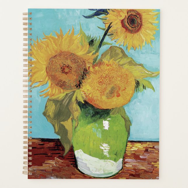 Vase with Three Sunglowers 1888 by Vincent van Gog (Devant)