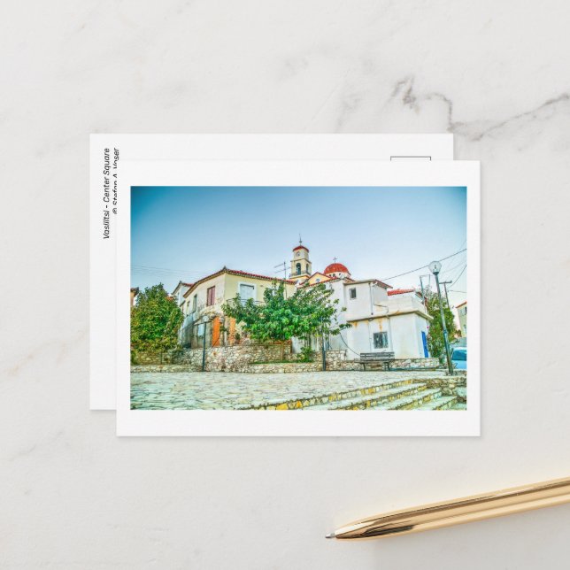 Vasilitsi - Carré du centre - Carte postale (Devant/Arrière en situation)