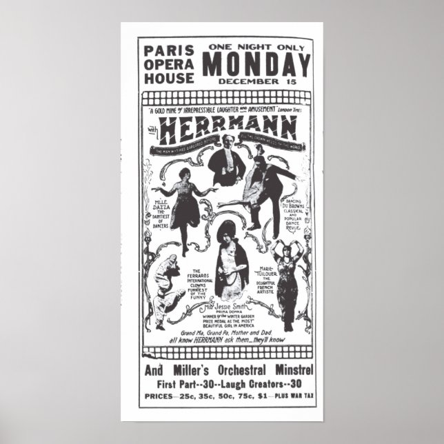 Vaudeville 1919 affiche vintage (Devant)