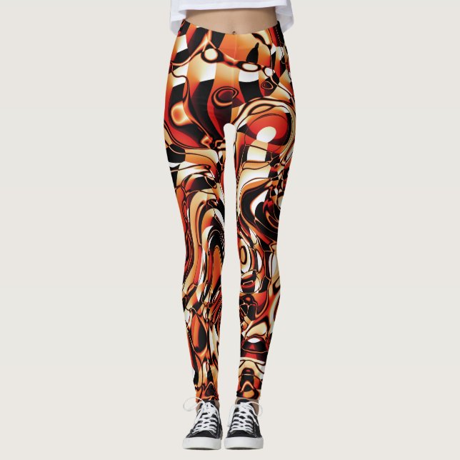 Vave Abstrait 270321 - 02 Leggings Orange (Devant)