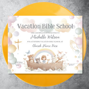 VBS Certificat Vacance Bible School