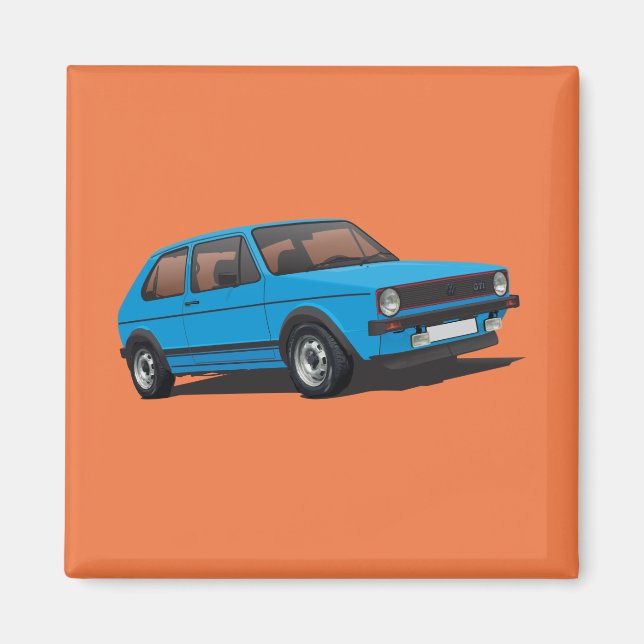 VDUB Golf GTI MK1 aimant bleu (Devant)