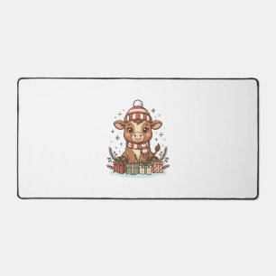 Veau de Noël mignon avec cadeaux Vintage Vector_1
