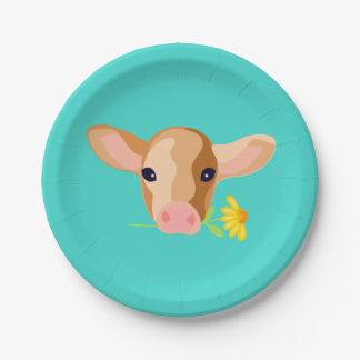Veau Mignon avec Fleur - Assiettes en Papier pour