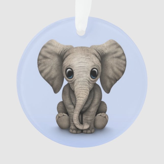 Veau mignon d'éléphant de bébé s'asseyant, (devant)