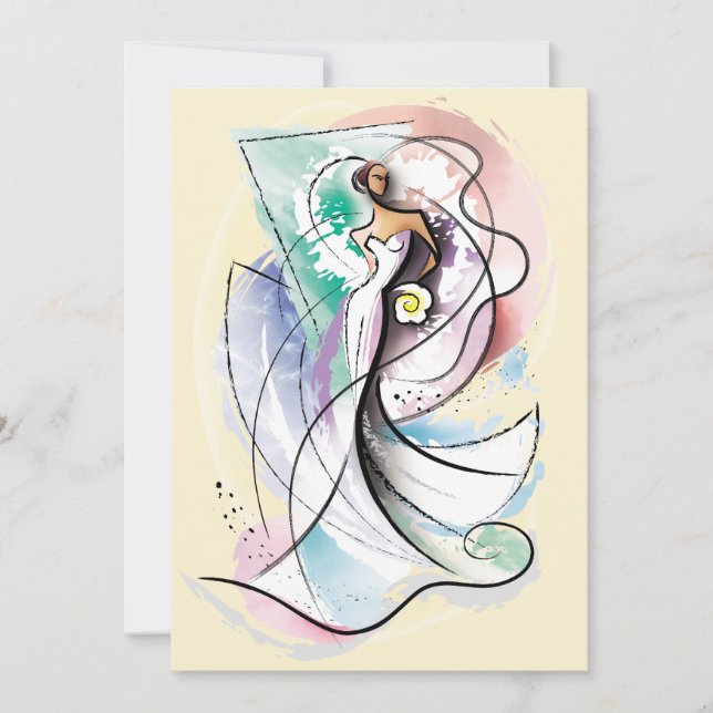 Vecteur d'art de mariage belle mariée (Devant)