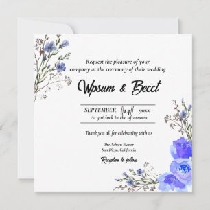 Vecteur de carte de Carré mariage Flower