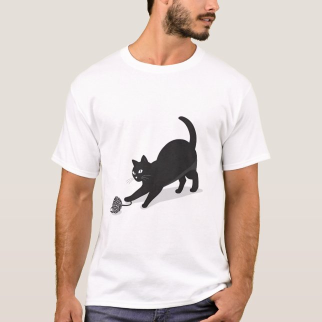 Vecteur de chat minimal | Amusant T-shirt design (Devant)