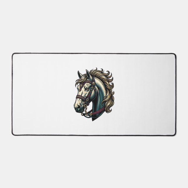 Vecteur de tête de cheval de gravure vintage (Recto)