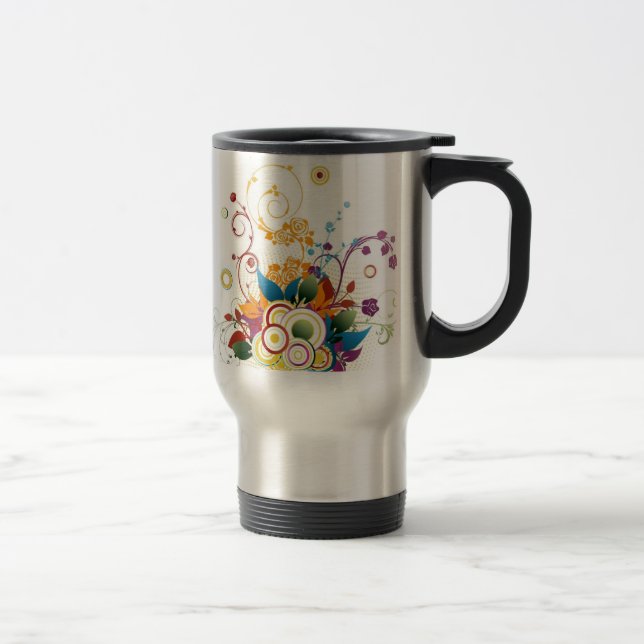 Vecteur floral Mug de voyage (Droit)
