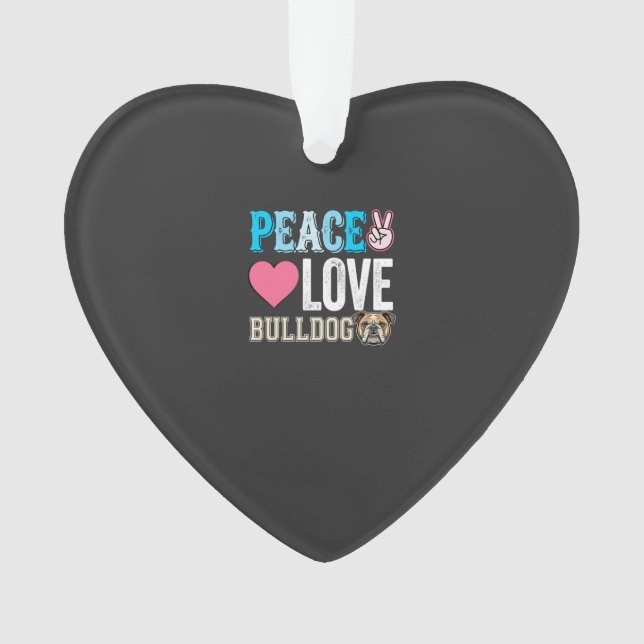 Vecteur Peace Love Bouledogue (devant)